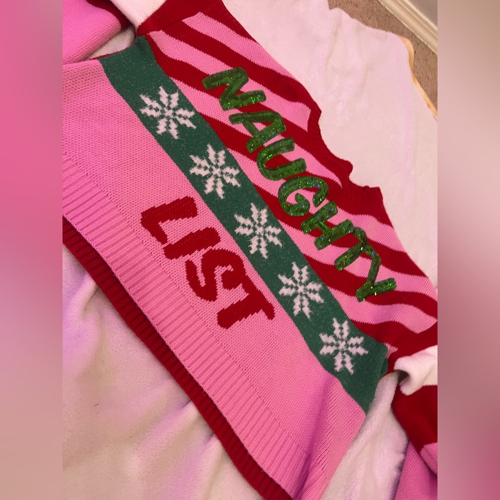32 Degrees Naughty List Sweater - Red, Green, Pink